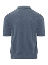 ALTEA - Knit Polo Shirt with Collar - Blue - LIDIASHOPPING® - Official Website