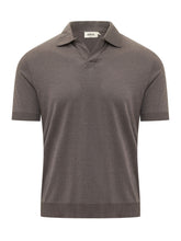 ALTEA - Open Collar Knit Polo - Brown - LIDIASHOPPING® - Official Website