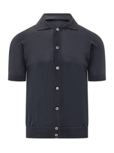 FILIPPO DE LAURENTIIS - Short Sleeve Knit Shirt - Blue - LIDIASHOPPING® - Official Website