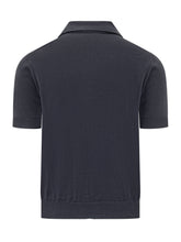 FILIPPO DE LAURENTIIS - Short Sleeve Knit Shirt - Blue - LIDIASHOPPING® - Official Website