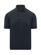 FILIPPO DE LAURENTIIS - Polo in Maglia con Colletto e Bottoni - Blu | Lidia Shopping | Official Website