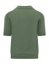 FILIPPO DE LAURENTIIS - Short Sleeve Polo with Open Collar - Green - LIDIASHOPPING® - Official Website