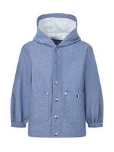 MONCLER KIDS - Giacca Nur con Cappuccio in Tessuto Tecnico - Blu - LIDIASHOPPING® - Official Website