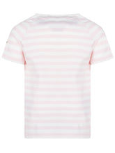 MONCLER KIDS - Striped T-shirt with Embroidered Logo - Pink - LIDIASHOPPING® - Official Website