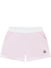 MONCLER KIDS - Sweat Shorts with Buttons and Logo - Pink - LIDIASHOPPING® - Official Website