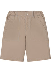 MONCLER KIDS - Cotton Shorts with Contrast Stitching - Brown - LIDIASHOPPING® - Official Website