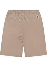 MONCLER KIDS - Cotton Shorts with Contrast Stitching - Brown - LIDIASHOPPING® - Official Website