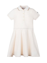 MONCLER KIDS - Abito Polo Bambina in Cotone Piqué - Bianco - LIDIASHOPPING® - Official Website