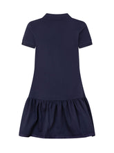 MONCLER KIDS - Girls Cotton Polo Dress with Ruffled Skirt - Blue - LIDIASHOPPING® - Official Website