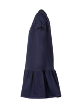 MONCLER KIDS - Girls Cotton Polo Dress with Ruffled Skirt - Blue - LIDIASHOPPING® - Official Website