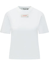 MSGM - T-shirt con Patch Logo sul Petto - Bianco - LIDIASHOPPING® - Official Website