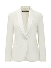 MAX MARA PIANOFORTE - Single Breasted Jacket with Lapels - White - LIDIASHOPPING® - Official Website