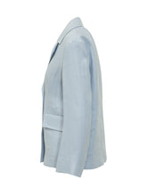MAX MARA S - Double Breasted Jacket with Contrast Buttons - Blue - LIDIASHOPPING® - Official Website
