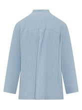 MAX MARA S - Shirt with Mandarin Collar and Pocket - Blue - LIDIASHOPPING® - Official Website