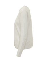MAX MARA S - Crew Neck Sweater with Long Sleeves - White - LIDIASHOPPING® - Official Website