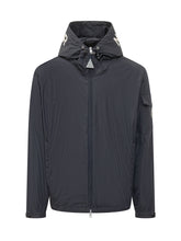 MONCLER - Giacca Sassiere con Cappuccio e Zip Frontale - Blu | Lidia Shopping | Official Website