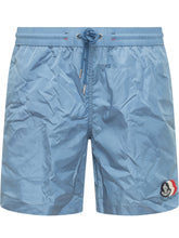 MONCLER - Costume da Bagno con Vita Elasticizzata e Coulisse - Blu | Lidia Shopping | Official Website