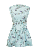 GANNI - Abito Mini con Corsetto e Stampa Floreale - Blu | Lidia Shopping | Official Website