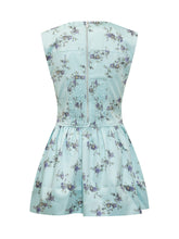 GANNI - Abito Mini con Corsetto e Stampa Floreale - Blu | Lidia Shopping | Official Website