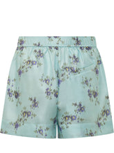 GANNI - Floral Print Shorts with Elastic Waist - Blue - LIDIASHOPPING® - Official Website