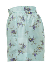 GANNI - Floral Print Shorts with Elastic Waist - Blue - LIDIASHOPPING® - Official Website
