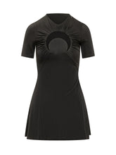 MARINE SERRE - Moon Hole Mini Dress - Nero - LIDIASHOPPING® - Official Website