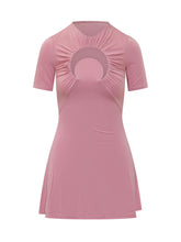 MARINE SERRE - Moon Hole Mini Dress - Rosa - LIDIASHOPPING® - Official Website