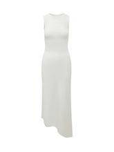 MARINE SERRE - Pearl Logo Midi Dress with Asymmetric Hem - White - LIDIASHOPPING® - Official Website