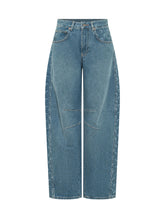 MARINE SERRE - Jeans Baggy in Denim con Tasche e Passanti - Blu - LIDIASHOPPING® - Official Website