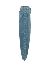 MARINE SERRE - Jeans Baggy in Denim con Tasche e Passanti - Blu - LIDIASHOPPING® - Official Website