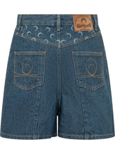 MARINE SERRE - Denim Shorts with Pockets and Front Closure - Blue - LIDIASHOPPING® - Official Website