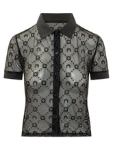 MARINE SERRE - Flock Polo Shirt a Maniche Corte - Nero - LIDIASHOPPING® - Official Website