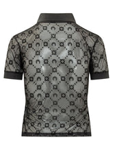 MARINE SERRE - Flock Polo Shirt a Maniche Corte - Nero - LIDIASHOPPING® - Official Website