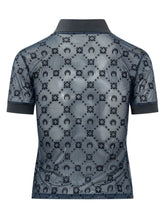 MARINE SERRE - Flock Polo Shirt a Maniche Corte - Blu - LIDIASHOPPING® - Official Website