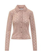 MARINE SERRE - Moon Cardigan con Colletto - Rosa - LIDIASHOPPING® - Official Website