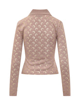 MARINE SERRE - Moon Cardigan con Colletto - Rosa - LIDIASHOPPING® - Official Website