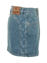 MARINE SERRE - Gonna Mini in Denim con Zip Frontali - Blu - LIDIASHOPPING® - Official Website