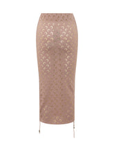 MARINE SERRE - Gonna Midi con Stampa Moon - Rosa - LIDIASHOPPING® - Official Website