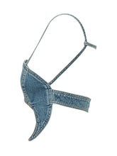 MARINE SERRE - Top Bra in Denim con Spalline e Chiusura Frontale - Blu - LIDIASHOPPING® - Official Website
