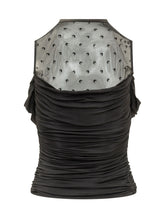 MARINE SERRE - Top Senza Maniche Drappeggiato - Nero - LIDIASHOPPING® - Official Website