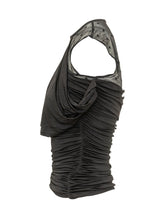 MARINE SERRE - Top Senza Maniche Drappeggiato - Nero - LIDIASHOPPING® - Official Website