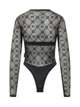 MARINE SERRE - Long Sleeve Embroidered Tulle Bodysuit - Black - LIDIASHOPPING® - Official Website