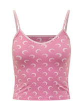 MARINE SERRE - Moon Printed Top with Straps - Pink | Lidia Shopping | Official Website