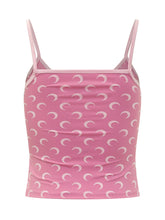 MARINE SERRE - Moon Printed Top with Straps - Pink | Lidia Shopping | Official Website