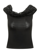 MARINE SERRE - Top Bustier in Jersey con Drappeggio - Nero | Lidia Shopping | Official Website