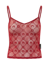 MARINE SERRE - Moonogram Mesh Strap Top - Red - LIDIASHOPPING® - Official Website
