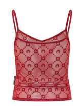 MARINE SERRE - Moonogram Mesh Strap Top - Red - LIDIASHOPPING® - Official Website