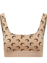 MARINE SERRE - Top Sportivo con Spalline Larghe e Motivo Grafico - Beige - LIDIASHOPPING® - Official Website