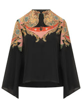 ETRO - Keyhole Blouse with Wide Sleeves - Black - LIDIASHOPPING® - Official Website