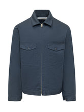 UNIVERSAL OVERALL - Zip-Up Cotton Jacket with Front Pockets - Blue - LIDIASHOPPING® - Official Website